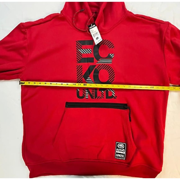 Ecko Unltd Distilled Red Fleece Pullover Hoodie  mens 170   Large - Picture 5 of 8